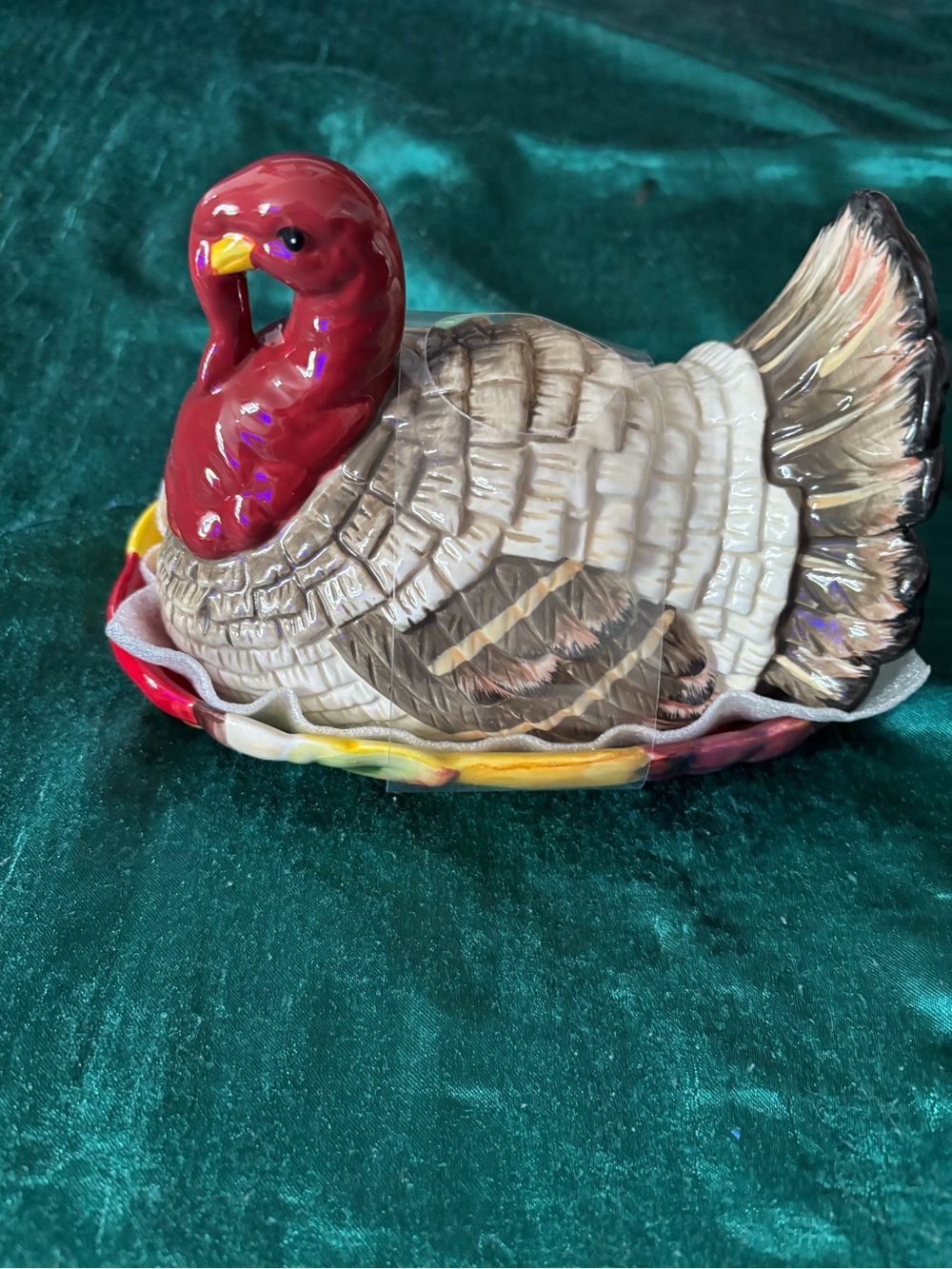Thanksgiving turkey butter dish.  New
